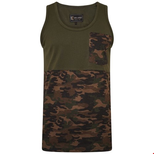 KAM Camo Panelled Singlet